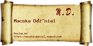 Macska Dániel névjegykártya